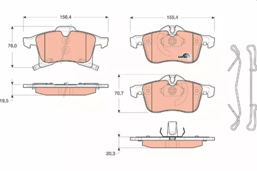 Bremsbelagsatz, Scheibenbremse